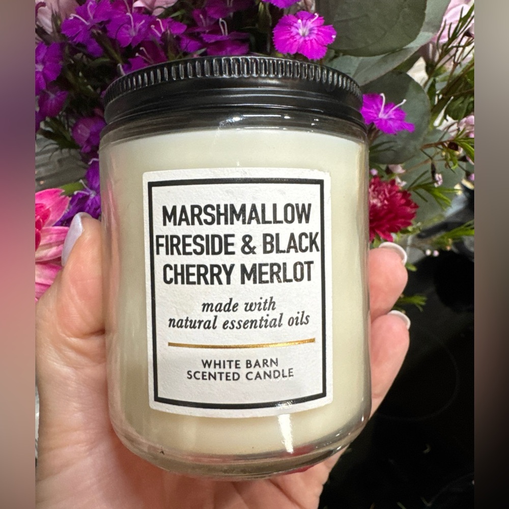 Marshmallow Fireside & Black Cherry Merlot Bath & Body Works Candle 7 Oz